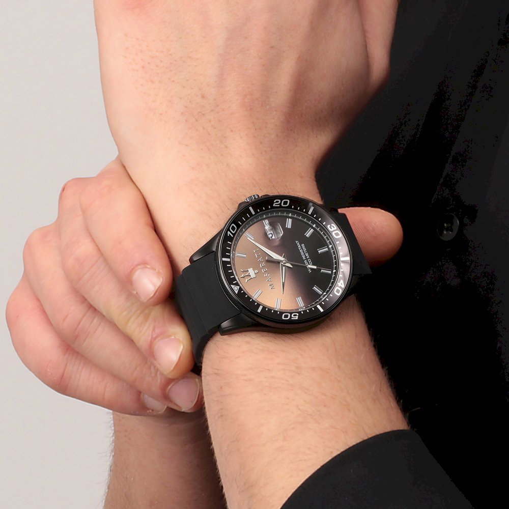 Maserati Sfida Black Silicone Quartz Men’s Watch R8851140001 - Watch
