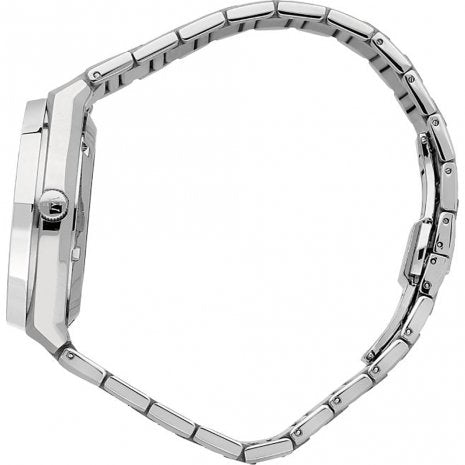 Side view of Maserati Stile watch showing stainless steel bracelet and case profile