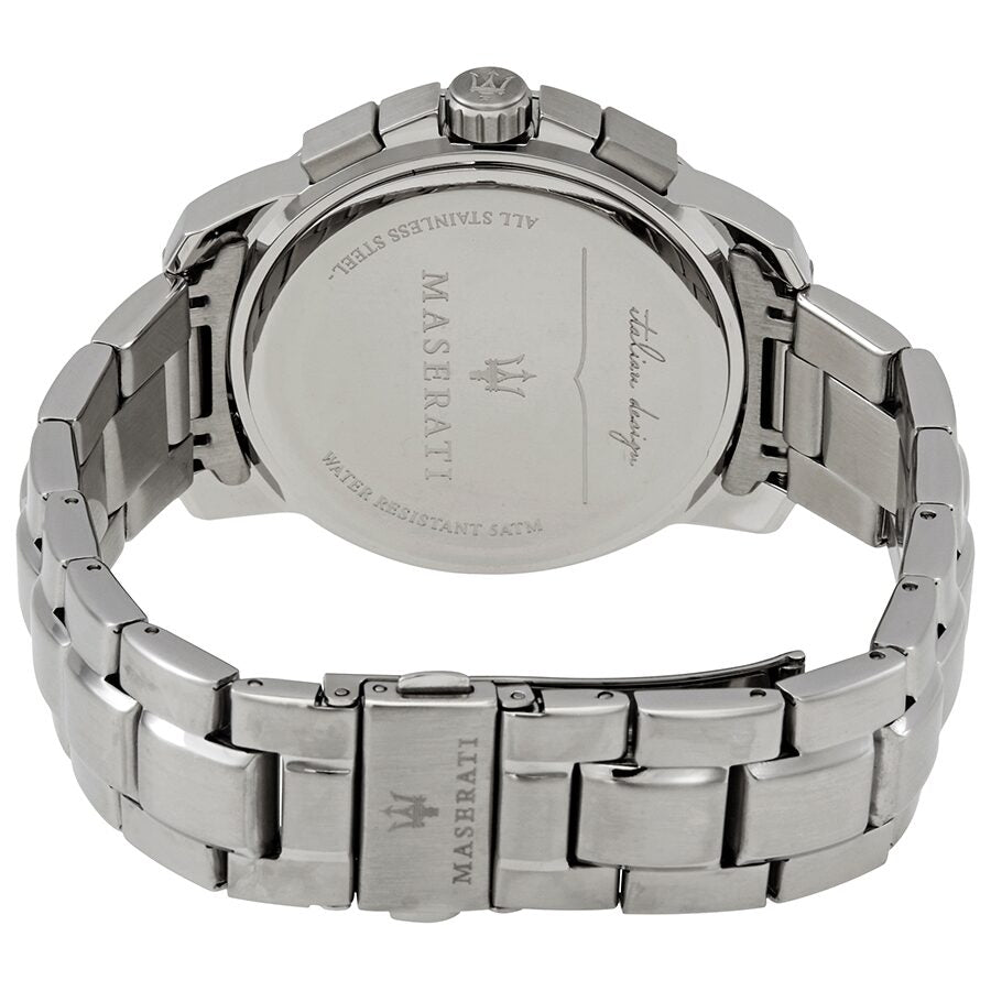 Maserati Successo watch caseback showing stainless steel construction