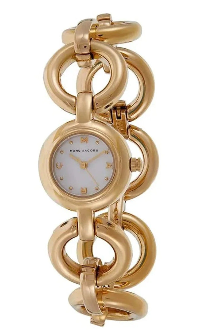Marc by Marc Jacobs MBM3005 gold-tone watch on wrist