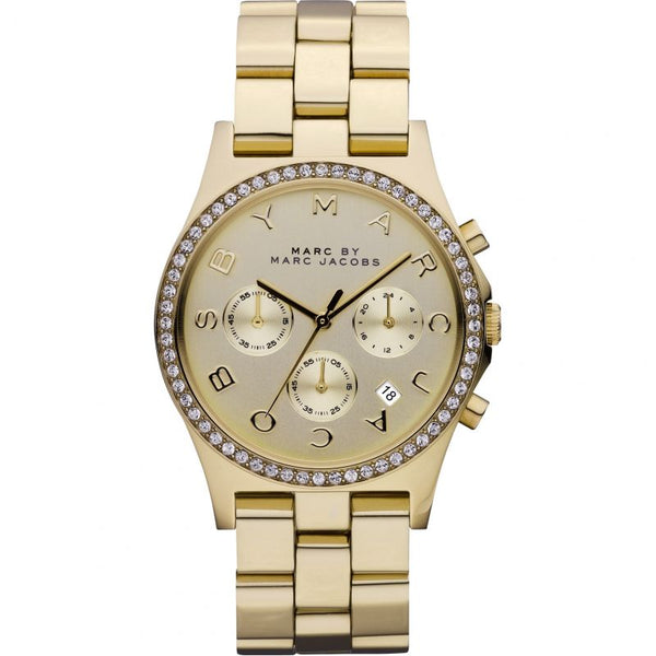 Marc by Marc Jacobs Henry Chronograph Champagne Dial Gold-plated Ladies Watch MBM3105