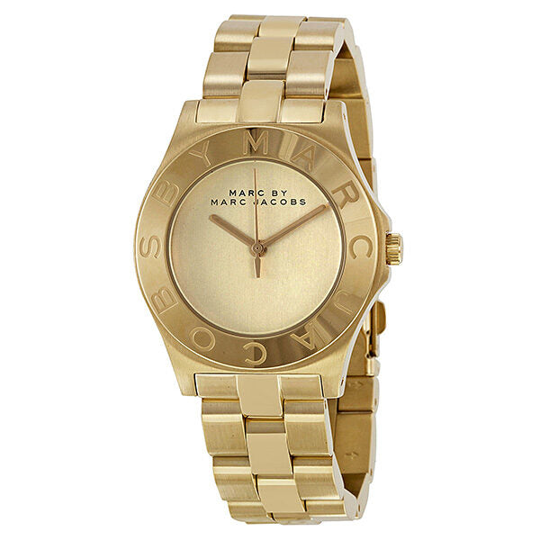 Marc by Marc Jacobs Blade gold tone watch with champagne dial and rotating bezel