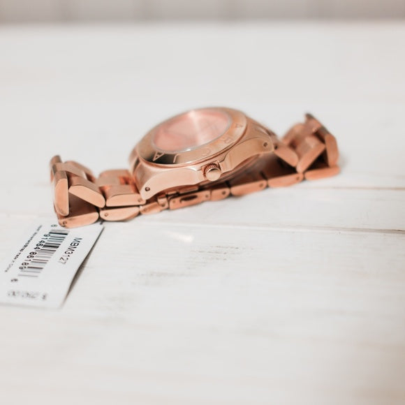 Marc by Marc Jacobs Blade rose gold watch with packaging and label