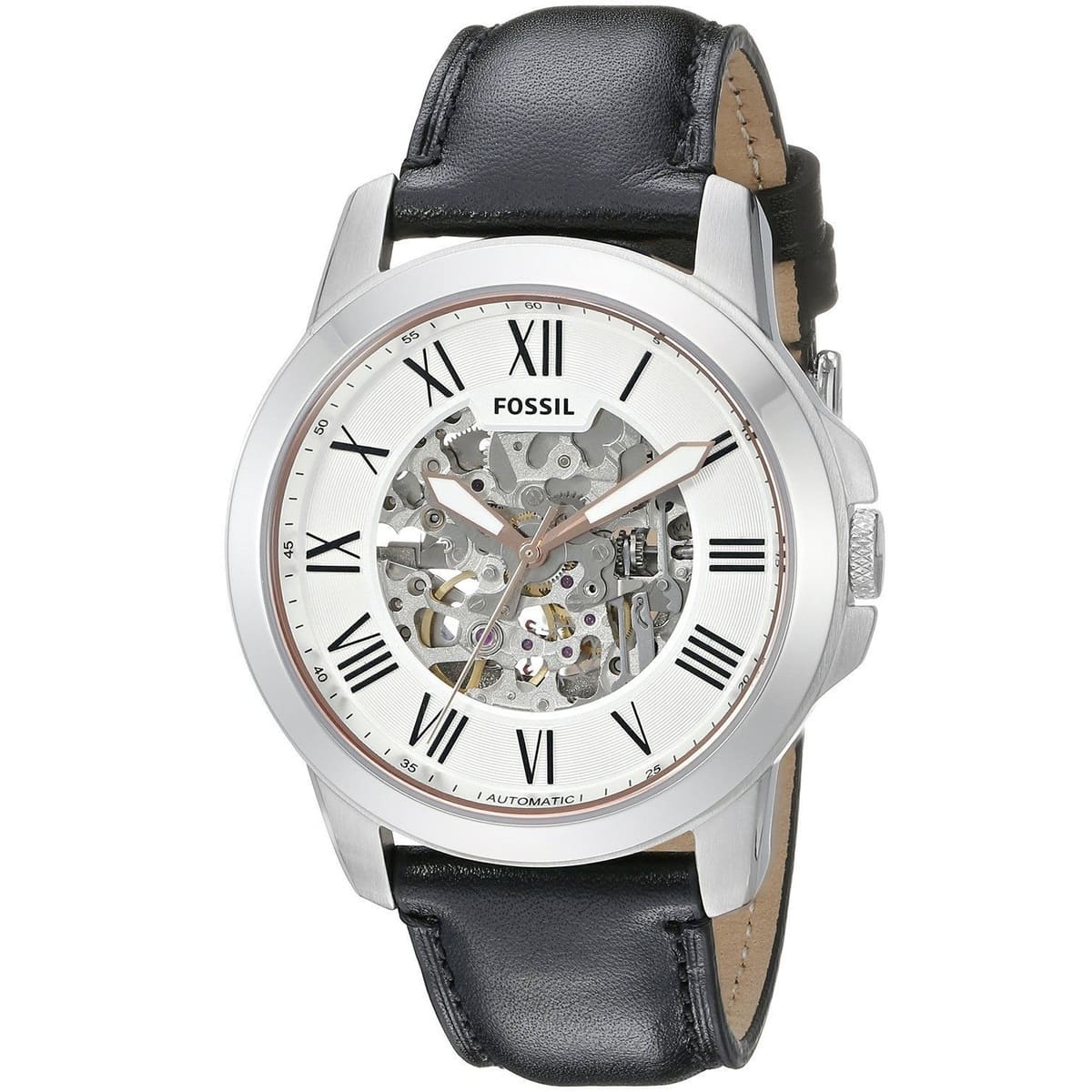 Fossil Grant Automatic Silver Skeleton Dial Men's Watch ME3101