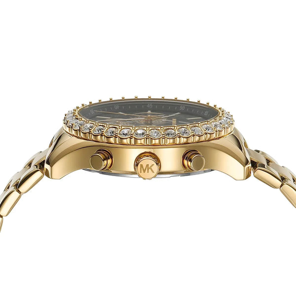 Michael Kors Berkley Chronograph Black Dial Gold Steel Strap Watch For Women - MK7414 mk7414 - Image 2