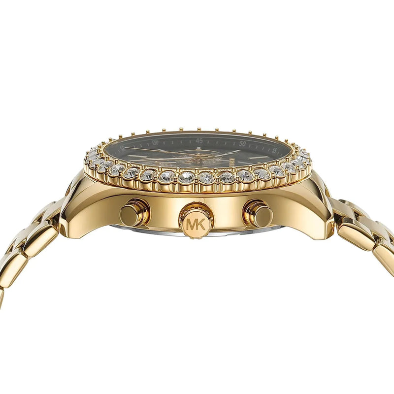 Michael Kors Berkley Chronograph Black Dial Gold Steel Strap Watch For Women - MK7414 mk7414 - Image 2