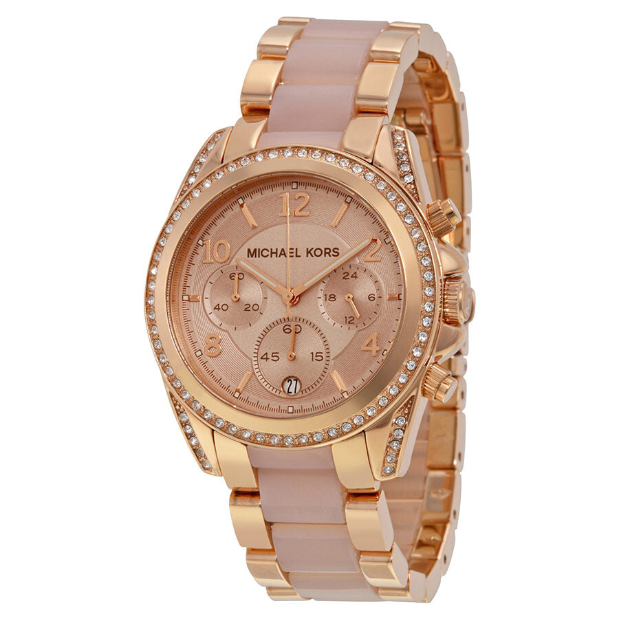 Michael Kors Blair Chronograph Rose Dial Ladies Watch MK5943 - The Watches Men & CO