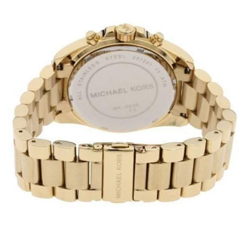 Michael Kors Bradshaw watch case back showing stainless steel construction