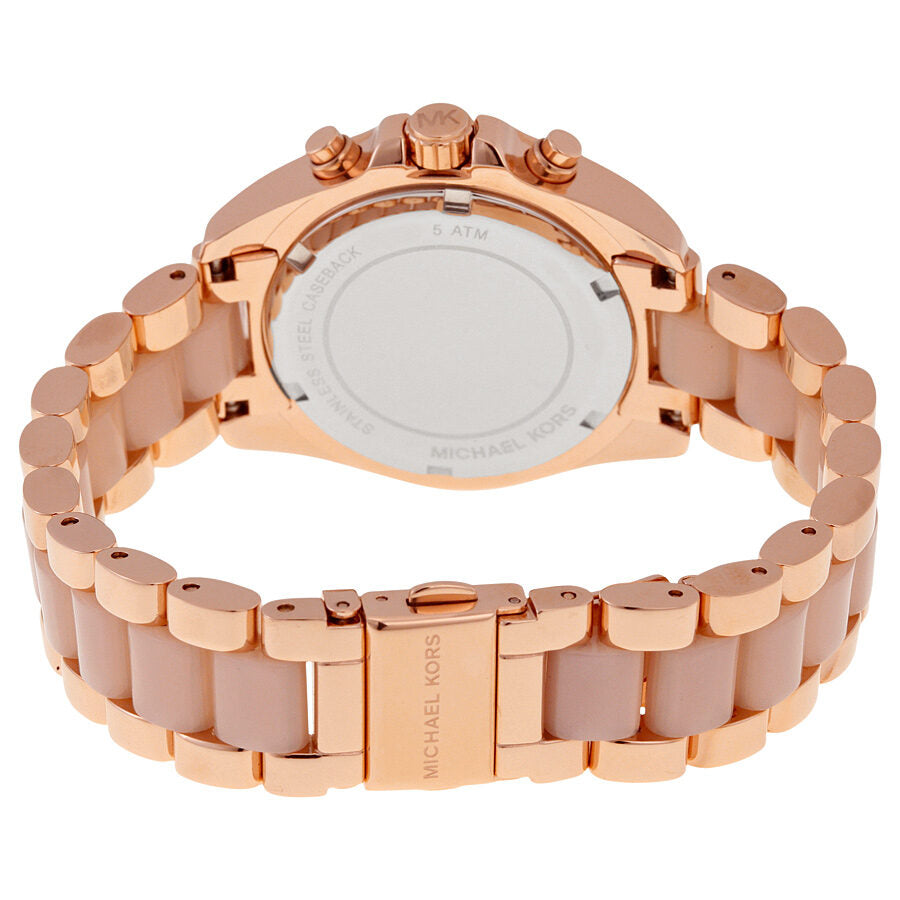 Michael Kors Bradshaw Mini Chronograph Rose Dial Ladies Watch MK6066#MK6066 - The Watches Men & CO #3