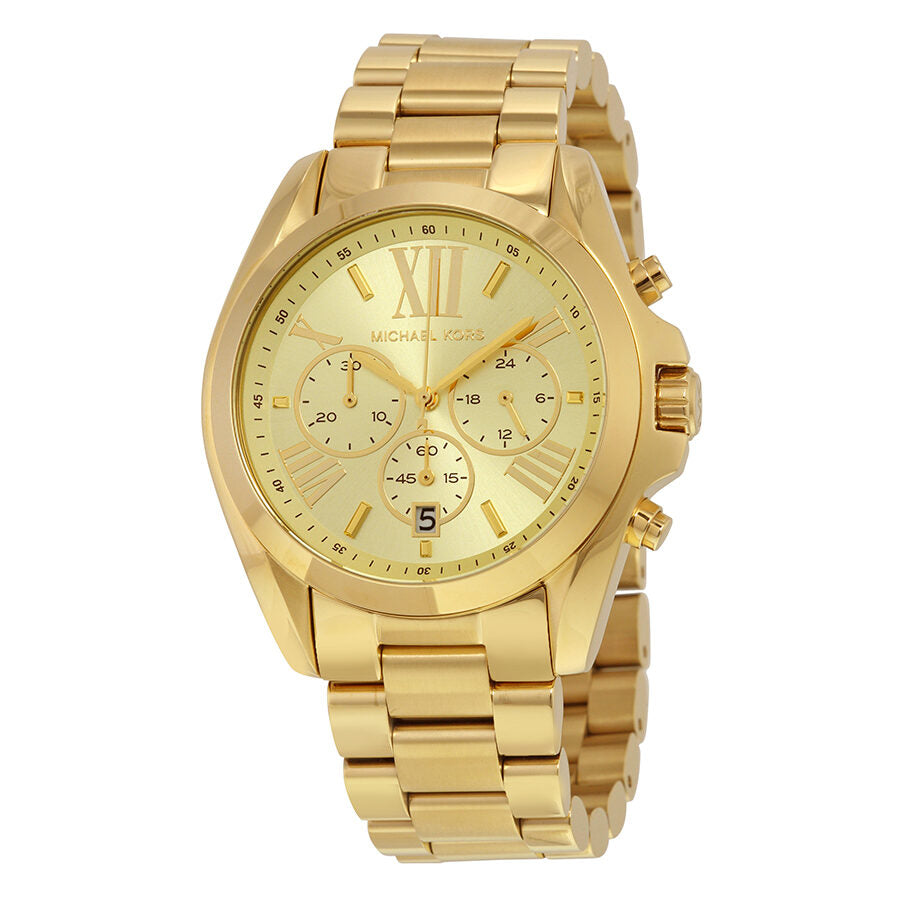 Michael Kors Bradshaw chronograph watch with champagne dial and gold-tone bracelet