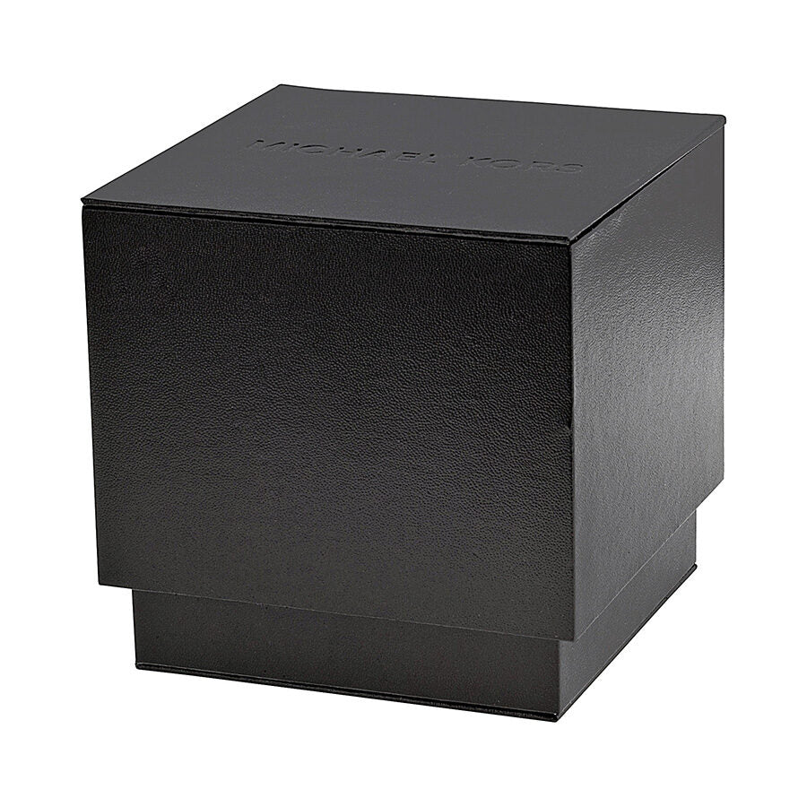 Michael Kors black gift box packaging for Brinkley chronograph watch