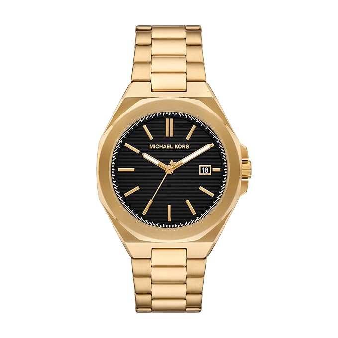 Michael Kors Callum gold men's watch with black dial and date window