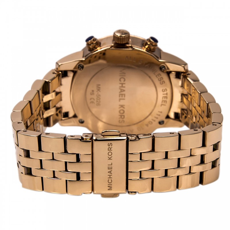 Michael Kors Chronograph Rose Gold Ladies Watch MK5026 - The Watches Men & CO #4
