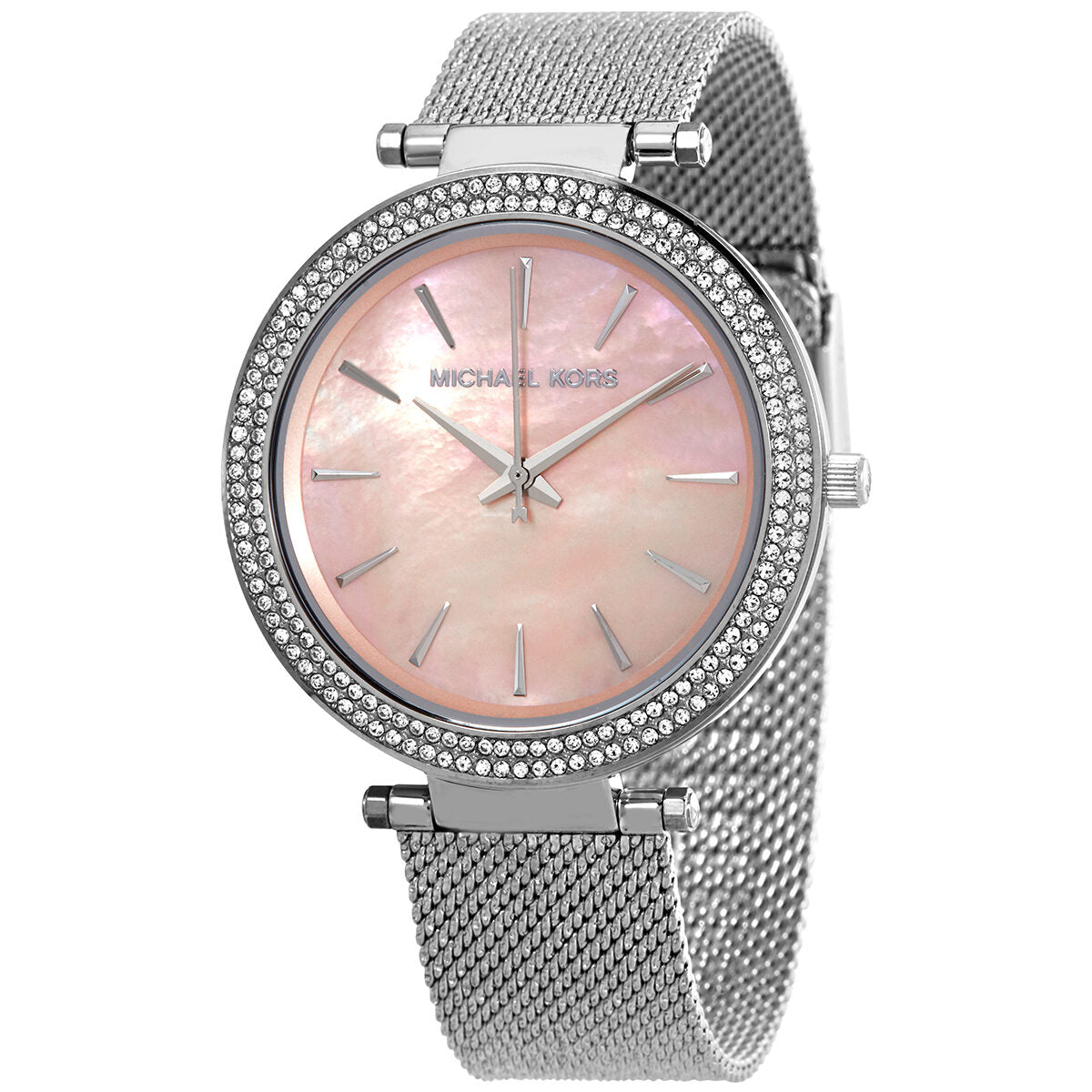 Michael Kors Crystal Pink Mother of Pearl Dial Ladies Watch #MK4518 - The Watches Men & Co