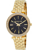 Michael Kors Darci Black Dial Ladies Gold Tone Crystal Pave Watch MK3738 - Watch