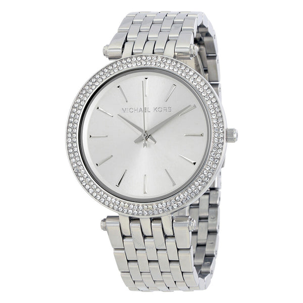 Michael Kors Darci Silver Dial Pave Bezel Ladies Watch MK3190 - The Watches Men & Co