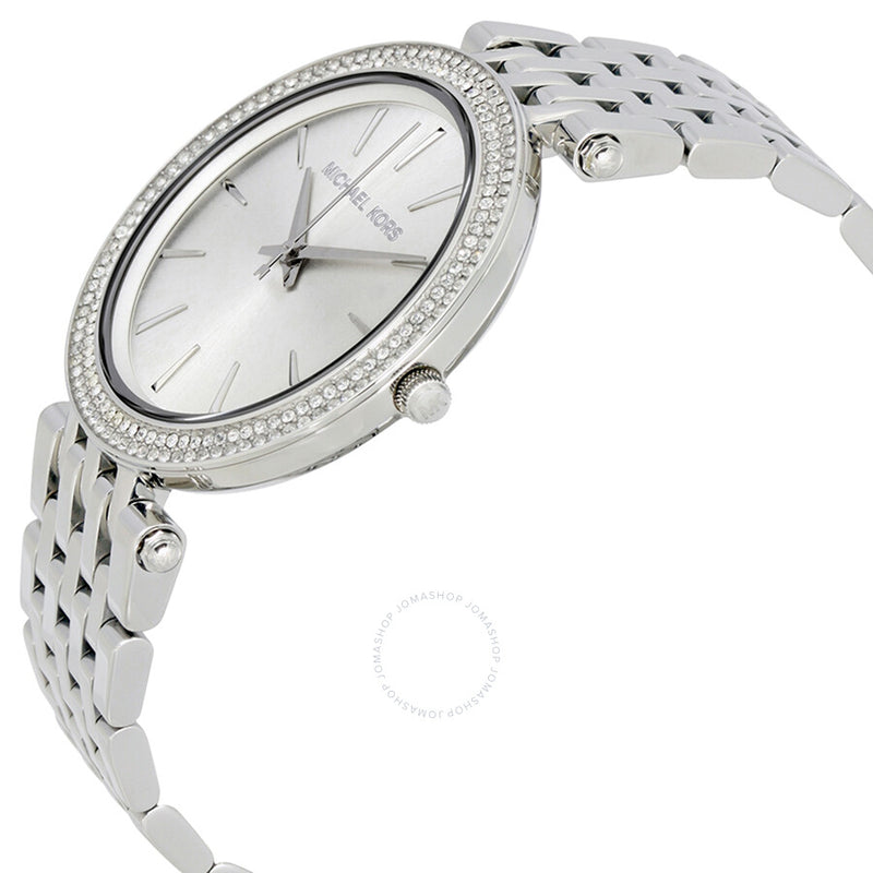 Michael Kors Darci Silver Dial Pave Bezel Ladies Watch MK3190 - The Watches Men & Co #2