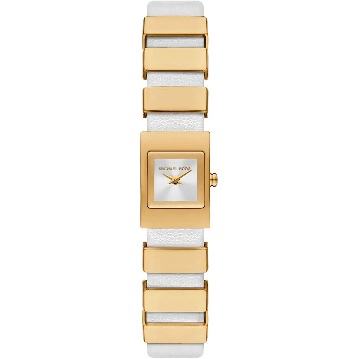 Michael Kors Darrington MK4899 with white dial and gold block link strap