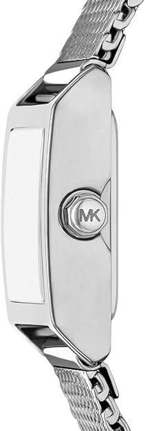 Michael Kors Georgie watch side profile showing case thickness and mesh strap