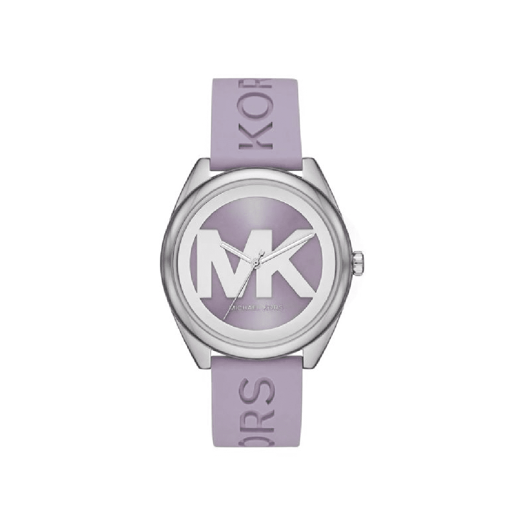 Michael Kors Janelle watch with purple dial and purple rubber strap