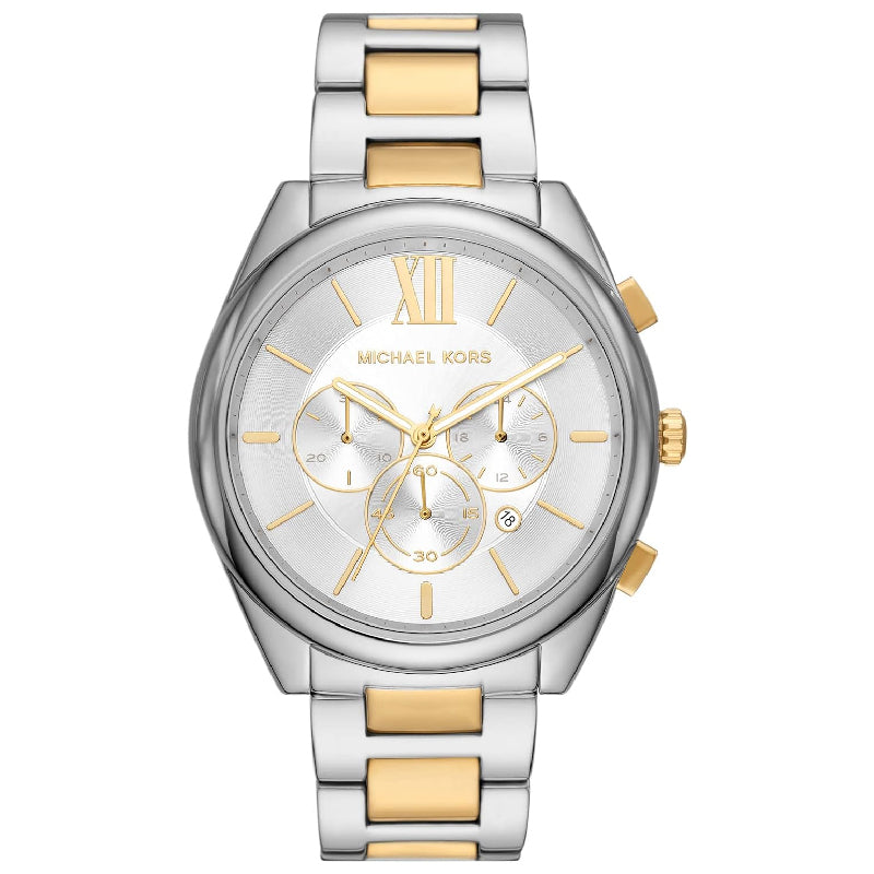 Michael Kors Janelle Chronograph men's watch with silver dial and two-tone steel strap