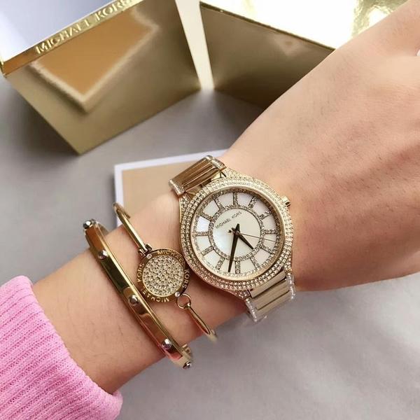 Michael Kors Kerry Mother of Pearl Dial Gold-tone Ladies Watch MK3312 - Watch