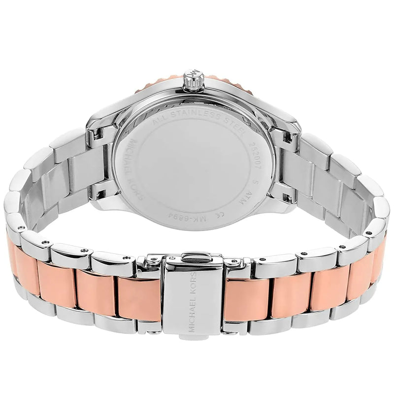Michael Kors Layton Three Hand Pink Dial Two Tone Steel Strap Watch For Women - MK6894 mk6894 - Image 4