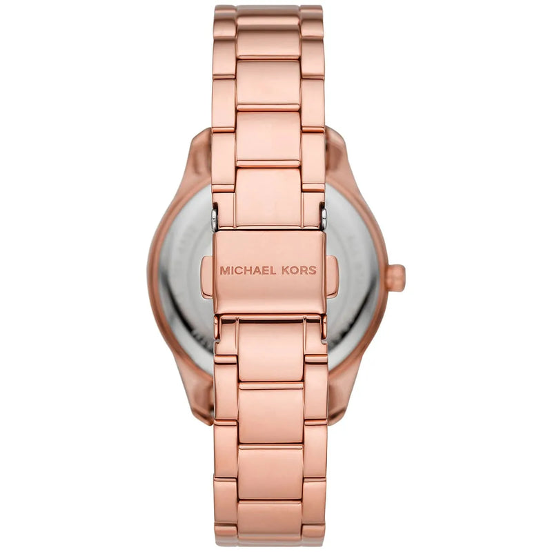 Michael Kors Layton Three Hand Red Dial Rose Gold Steel Strap Watch For Women - MK6893 mk6893 - Image 3