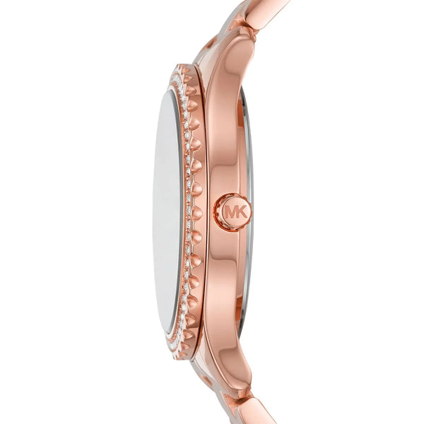 Michael Kors Layton Three Hand Red Dial Rose Gold Steel Strap Watch For Women - MK6893 mk6893 - Image 2