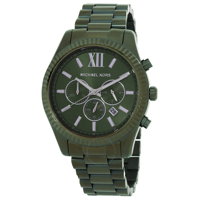 Michael Kors Lexington Chronograph Quartz Green Dial Men's Watch MK9166 - The Watches Men & Co