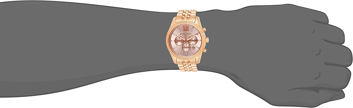Michael Kors Lexington Chronograph Rose Dial Rose Gold-plated Men’s Watch MK8319 - Watch