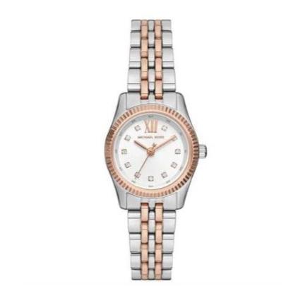 Michael Kors Lexington Three-Hand White Dial Two Tone Steel Strap Watch for Women - MK4817 mk4817 - Image 1