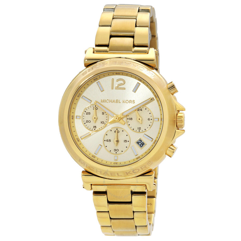 Michael Kors Maren Chronograph Quartz Gold Dial Ladies Watch MK7493 - The Watches Men & Co