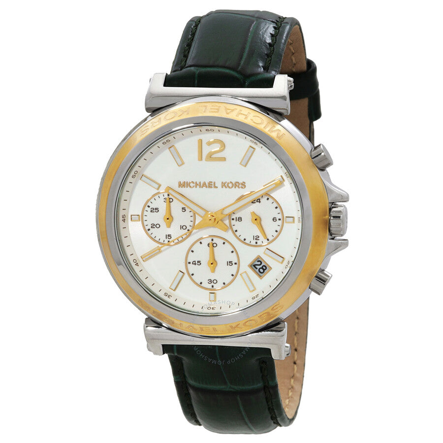 Michael Kors Maren Chronograph Quartz White Dial Ladies Watch MK7498 - The Watches Men & Co