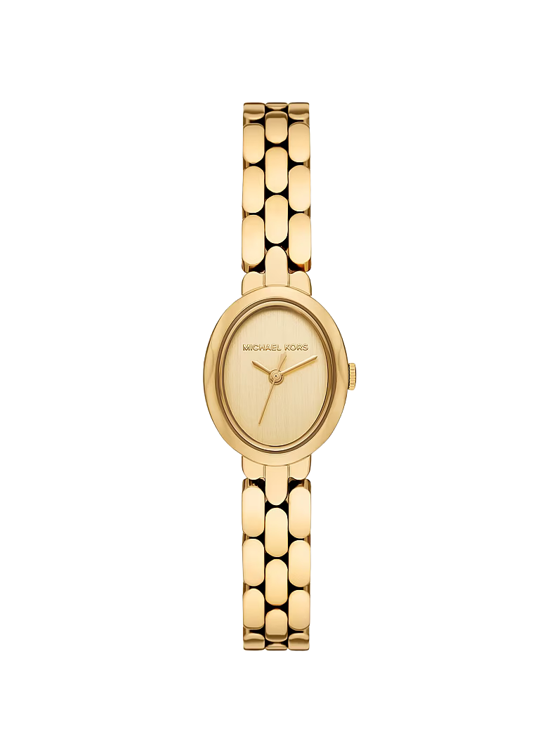 Michael Kors Maude gold women's watch with oval dial and link bracelet