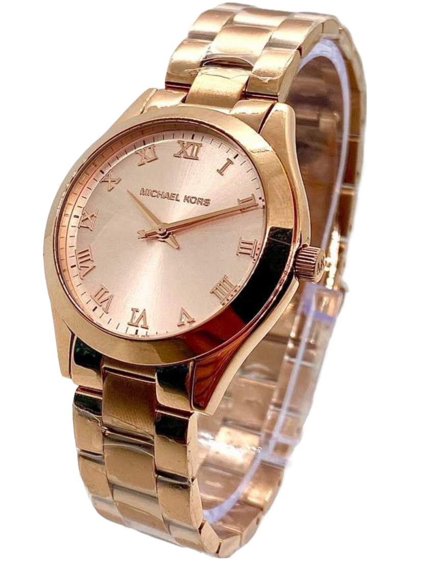 Michael Kors Mini Slim Sunway Rose Gold Dial Ladies Watch MK3457 - Watch