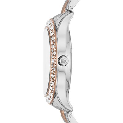 Side view of MK1048 Liliane watch with two-tone case and crystal-bezel detail