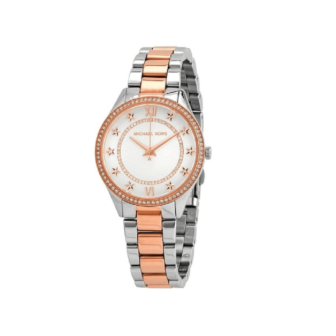 Michael Kors MK4489 Lauryn ladies watch with two-tone bracelet and crystal-set bezel