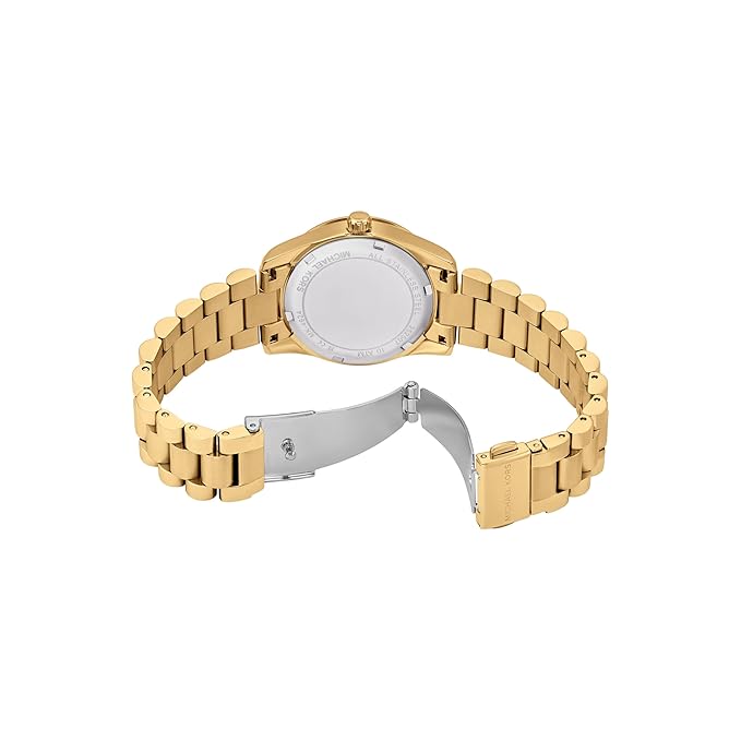 Michael Kors MK4924 caseback view showing gold bracelet and back closure