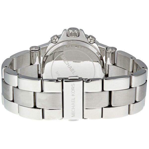 MK5312 watch caseback showing steel case with engraved Michael Kors branding