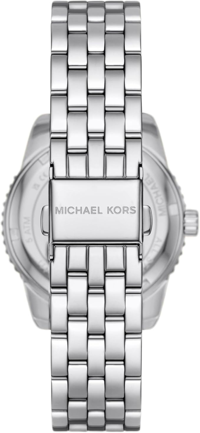 Michael Kors MK7542 stainless steel bracelet with multi-link design and caseback visible