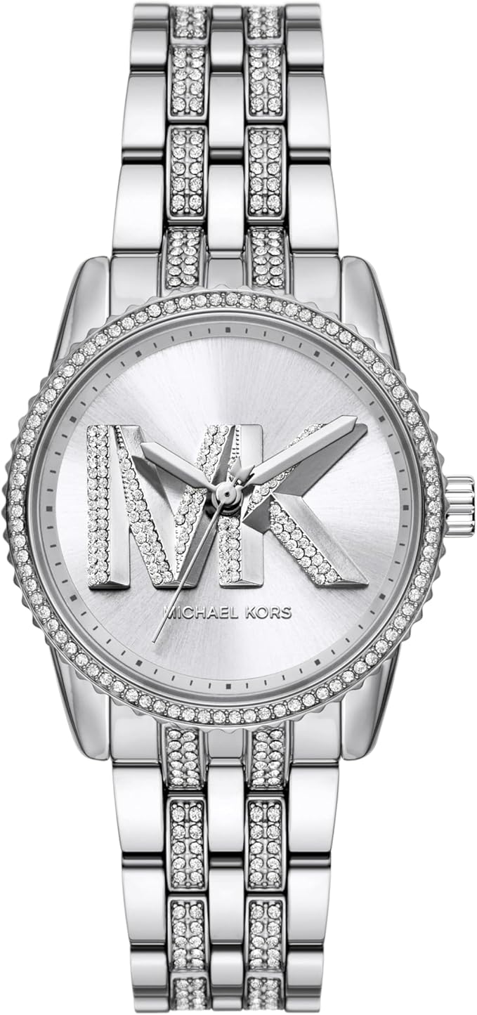Michael Kors MK7542 stainless steel women's watch with silver dial and crystal-set bezel