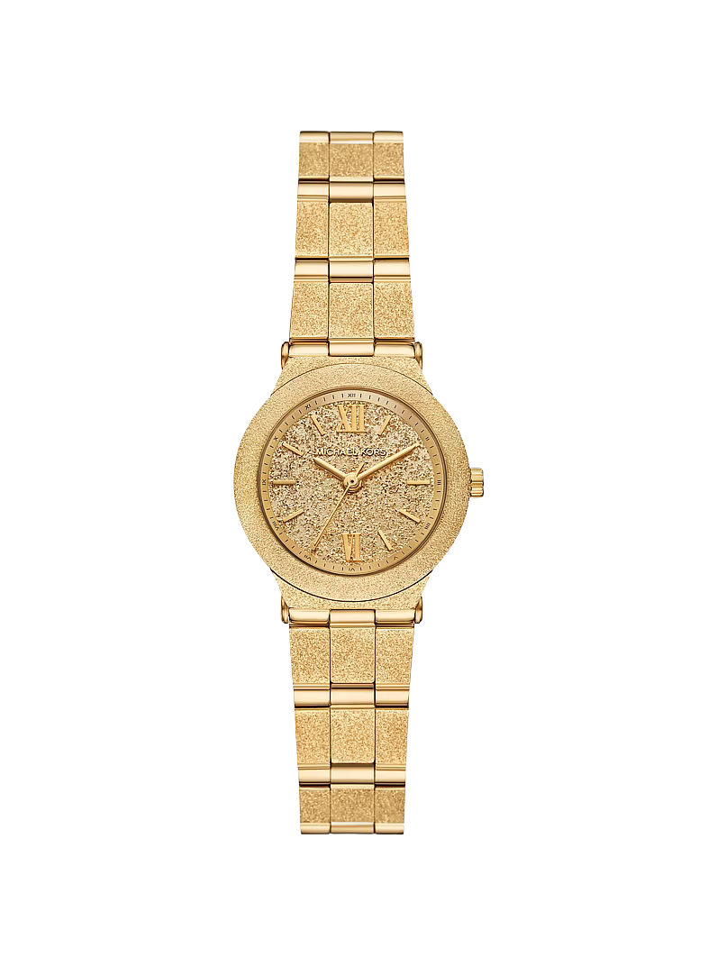 Michael Kors gold-tone women's watch MK7554 with textured dial and matching bracelet