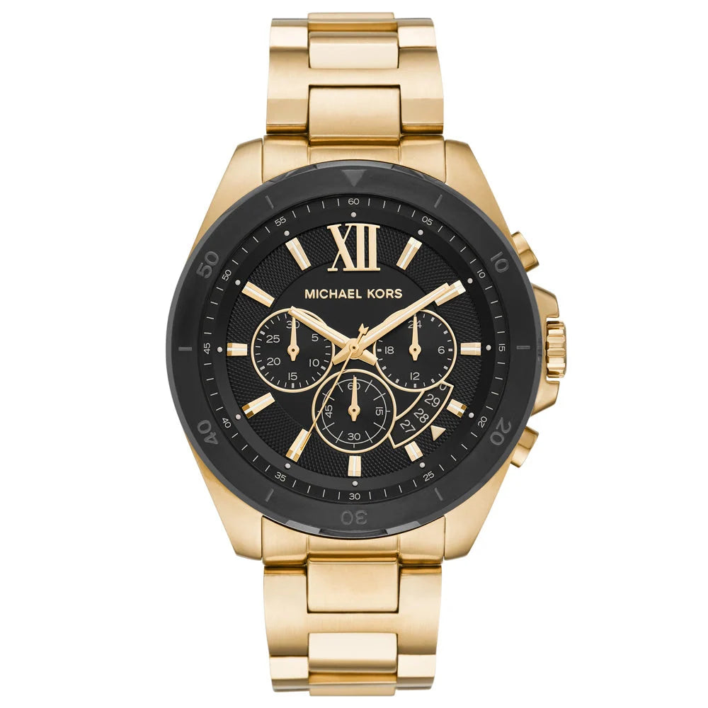 Michael Kors Brecken Black Dial Gold Men's Watch - MK8848