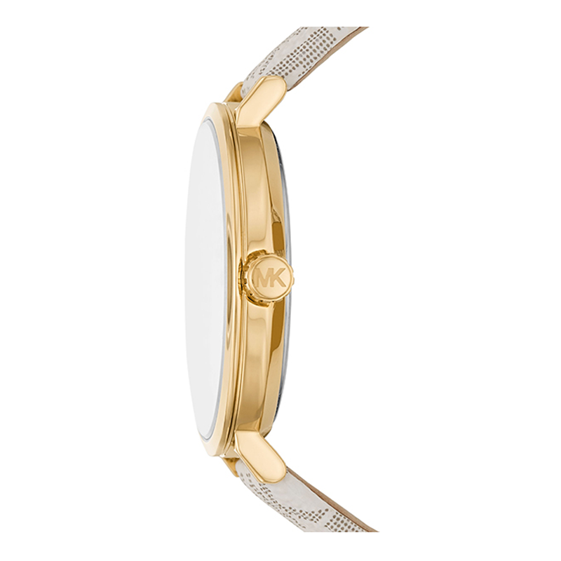 Michael Kors Addyson Silver Dial Beige Genuine Leather Women's Watch - MK2946