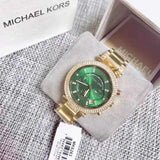 Michael Kors Parker Chronograph Green Dial Gold Ladies Watch MK6263 - The Watches Men & CO #3