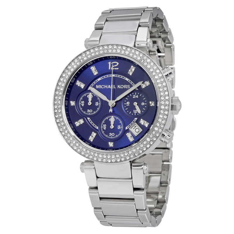 Michael Kors Parker Chronograph Navy Dial Ladies Watch #MK6117 - The Watches Men & CO