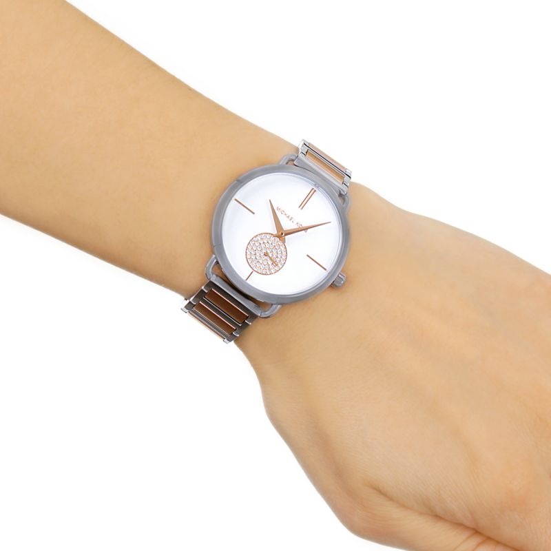 Michael Kors Portia Silver Dial Two-tone Watch MK3709 - Watch