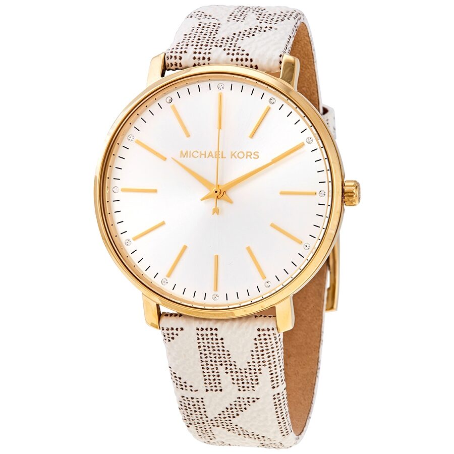 Michael Kors Pyper Quartz Crystal White Dial Ladies Watch #MK2858 - The Watches Men & Co
