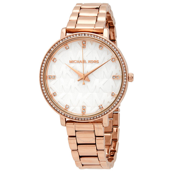 Michael Kors Pyper Quartz Crystal White Dial Ladies Watch MK4594 - The Watches Men & Co